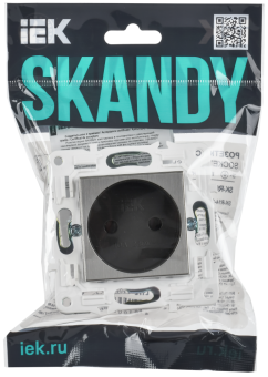 Розетка 1-м 10А С/У Металл Никель Skandy