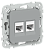 Розетка RJ45+RJ11 кат.5Е UTP С/У Серый FLITE
