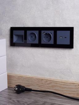 Розетка 1-м 16А С/У З/К со шторками+USB A+С 18Вт Бронза Brite