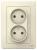Розетка 2-м 16А С/У Молочный Blanca