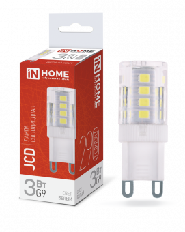 Лампа светодиодная LED-JCD 3Вт 230В G9 4000К 290Лм IN HOME