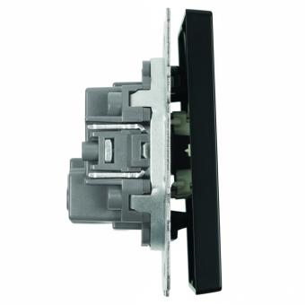 Переключатель 2-кл 10А С/У Черный уголь Эмили