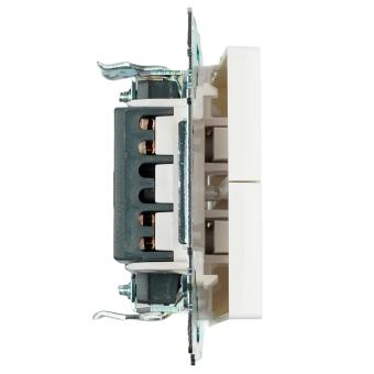 Выключатель 2-кл 10А С/У Белый Катрин