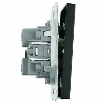 Выключатель 1-кл 10А С/У Черный уголь Эмили