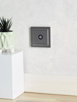 Розетка TV антенна С/У проходная Сталь Brite