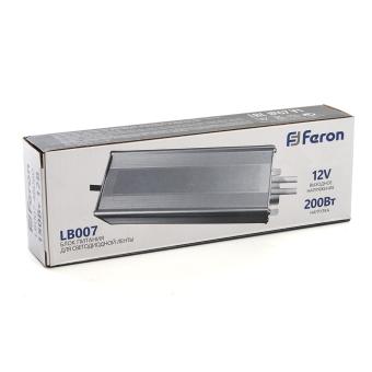 Блок питания для сд ленты 200W 12V IP67 (драйвер) LB007 Feron