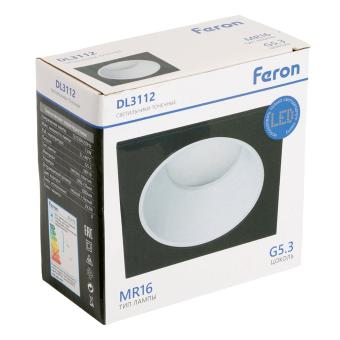Светильник встраиваемый  DL3112 потолочный MR16 G5.3  черный + белый Feron