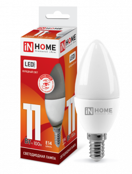 Лампа светодиодная LED-СВЕЧА-VC 11Вт 230В Е14 6500К 1050 Лм IN HOME