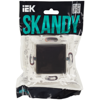 Переключатель 1-кл 10А С/У перекрестный Графит Skandy