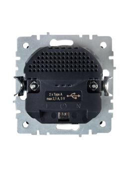 Розетка 1-м 16А С/У З/К со шторками+USB A+А 2.1А Жемчуг Brite