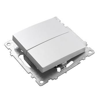 Выключатель 2-кл 10А С/У Серебро Катрин