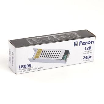 Блок питания для сд ленты 24W IP20 12V (драйвер), LB009 Feron