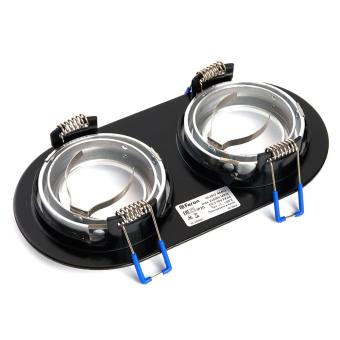 Светильник встраиваемый DL2812 MR16 50W G5.3 "овал", черный-хром Feron