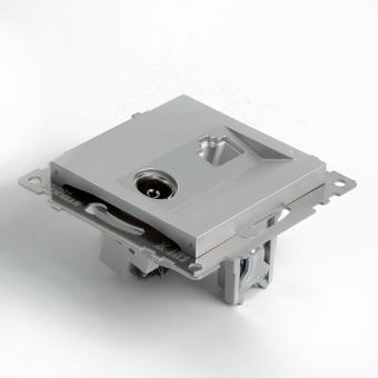 Розетка TV антенна + RJ45 С/У Серебро Катрин