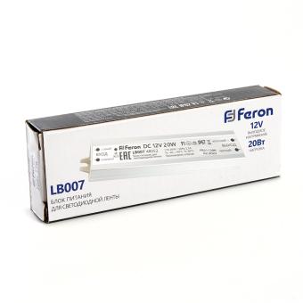 Блок питания для сд ленты 12V IP67 20W (драйвер) LB007 Feron