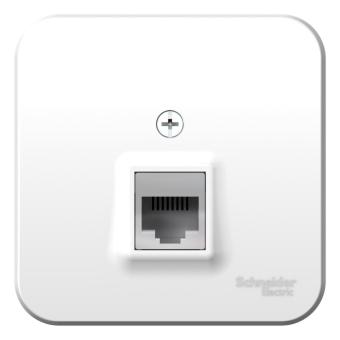 Розетка RJ45 кат.5Е О/У изолирующая пластина Белый Blanca