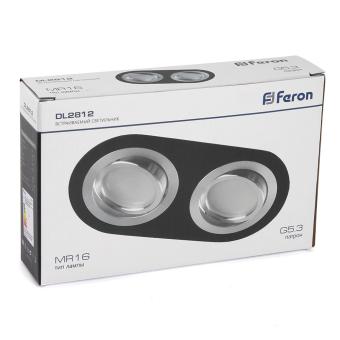 Светильник встраиваемый DL2812 MR16 50W G5.3 "овал", черный-хром Feron