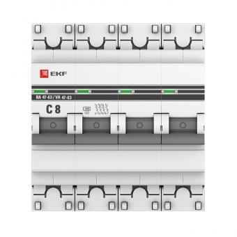 Автоматический выключатель 4P  8А (C) 4,5kA ВА 47-63 EKF PROxima