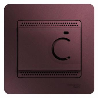 Термостат теплого пола электронный с датчиком в сборе баклажан Glossa