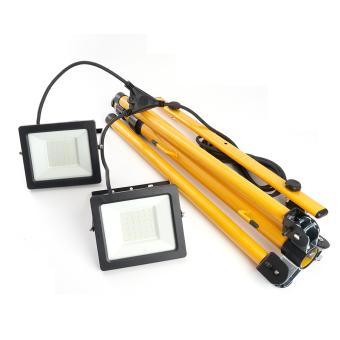 Прожектор светодиодный на штативе 2*50W 6400К черный IP65 LL-503 Feron