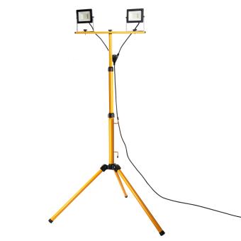 Прожектор светодиодный на штативе 2*30W 6400К черный IP65 LL-502 Feron