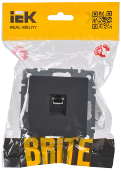 Розетка RJ45 кат.6 С/У Графит Brite