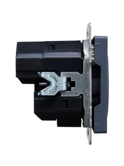Розетка 1-м 16А С/У З/К со шторками+USB A+С 18Вт Маренго Brite