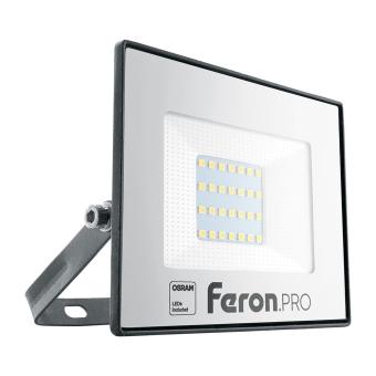 Светодиодный прожектор 30W 6400K черный IP65 Feron.PRO LL-1000