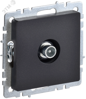 Розетка TV антенна С/У проходная Черный Brite