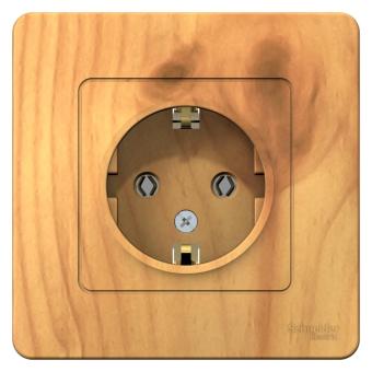 Розетка 1-м 16А С/У З/К Ясень Blanca