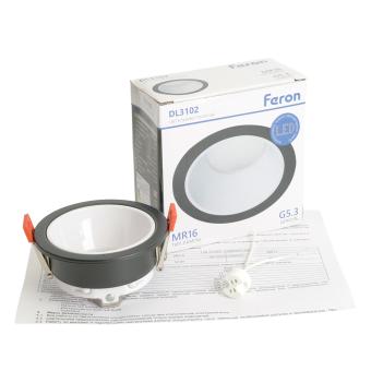 Светильник встраиваемый  DL3102 потолочный MR16 G5.3  черный + белый Feron