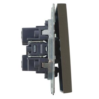 Выключатель 1-кл 10А С/У кнопочный Антрацит Эмили