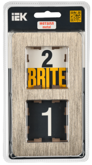 Рамка 2-я Металл Шампань RE AL Brite