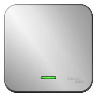 Выключатель 1-кл 10А О/У с индикатором изолирующая пластина Алюминий Blanca