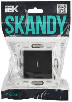 Выключатель 1-кл 10А С/У с индикатором Черный Skandy
