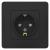 Розетка 1-м 16А С/У З/К со шторками Антрацит Blanca