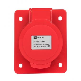 Розетка 425 3Р+РЕ+N 32А 380В IP44 EKF