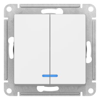 Выключатель 2-кл 10А С/У с индикатором Лотос AtlasDesign