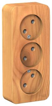 Розетка 3-м 16А О/У изолирующая пластина Ясень Blanca