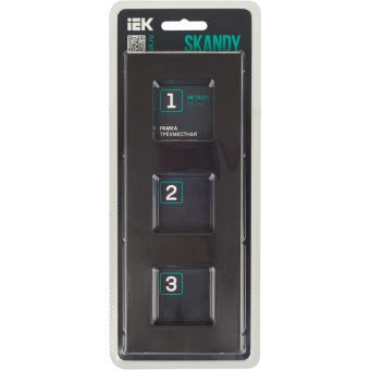 Рамка 3-я Металл Черный Skandy