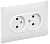 Розетка 2-м 10А С/У со шторками в сборе Арктический белый Skandy