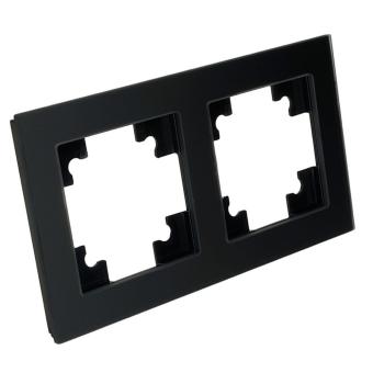 Рамка 2-я стекло Черный матовый Катрин