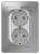 Розетка 2-м 16А С/У З/К Алюминий Blanca