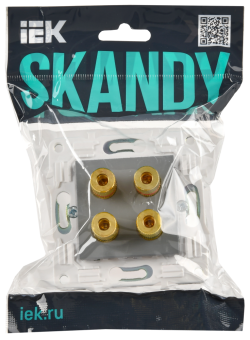 Розетка Аудио 4-м С/У Серый Skandy