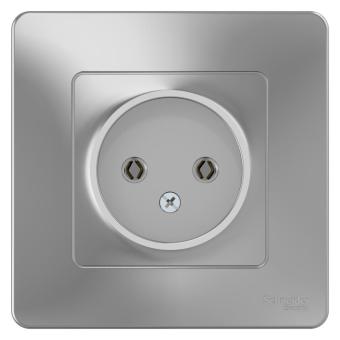 Розетка 1-м 16А С/У Алюминий Blanca