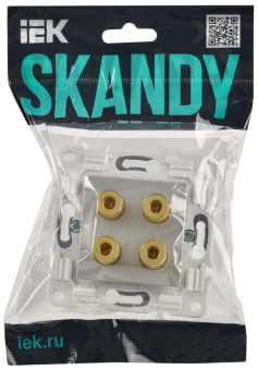 Розетка Аудио 4-м С/У Серебряный Skandy