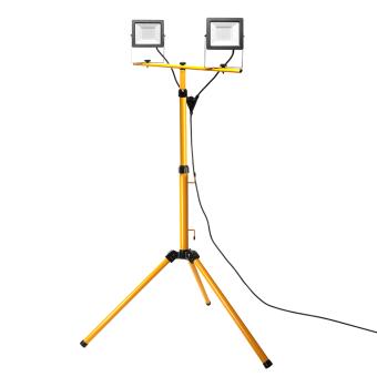 Прожектор светодиодный на штативе 2*50W 6400К черный IP65 LL-503 Feron