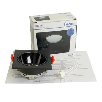 Светильник встраиваемый  DL3112 потолочный MR16 G5.3  черный + черный хром Feron
