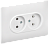 Розетка 2-м 10А С/У в сборе Арктический белый Skandy