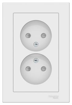 Розетка 2-м 16А С/У со шторками в сборе с рамкой Лотос AtlasDesign